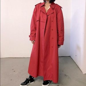 Vintage London Fog fuchsia long belted trench coat